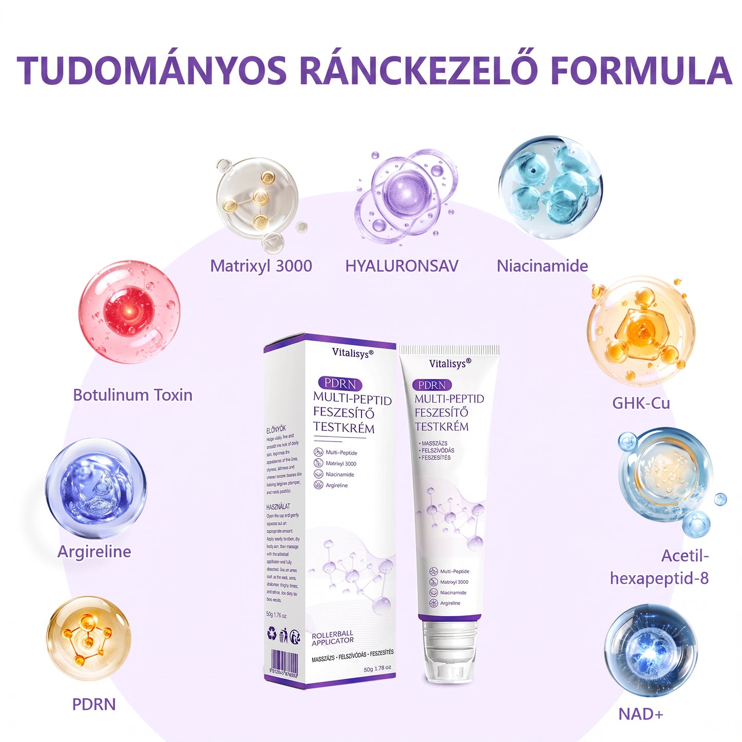 Bőrgyógyászok által ajánlott👩‍⚕️ |🥇 Vitalisys® PDRN Multi-Peptide Masszírozó Testápoló Krém – Öregedésgátló, hidratáló, feszesítő, bőrregeneráló, egységesítő, pattanás- és folteltávolító, szemölcs- és anyajegy-eltávolító, pikkelysömör enyhítő.🍇