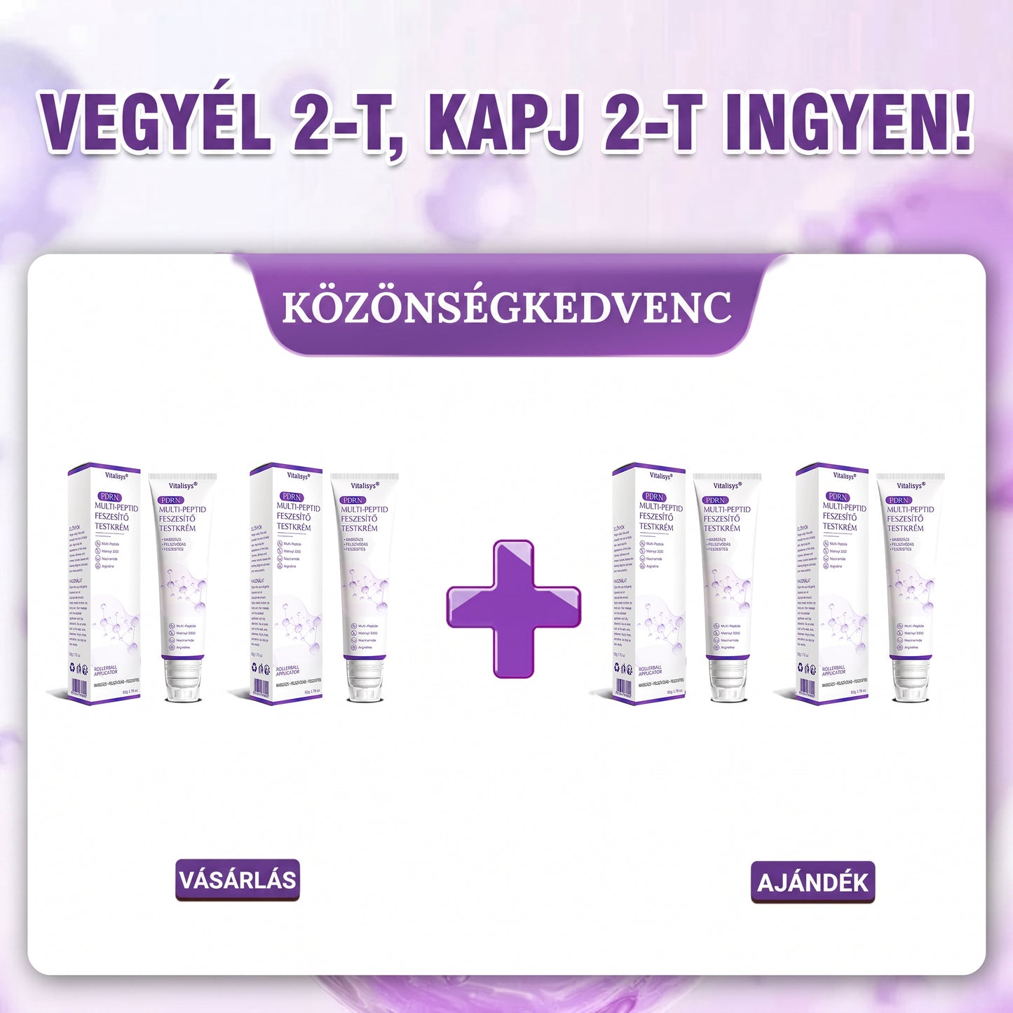 Bőrgyógyászok által ajánlott👩‍⚕️ |🥇 Vitalisys® PDRN Multi-Peptide Masszírozó Testápoló Krém – Öregedésgátló, hidratáló, feszesítő, bőrregeneráló, egységesítő, pattanás- és folteltávolító, szemölcs- és anyajegy-eltávolító, pikkelysömör enyhítő.🍇