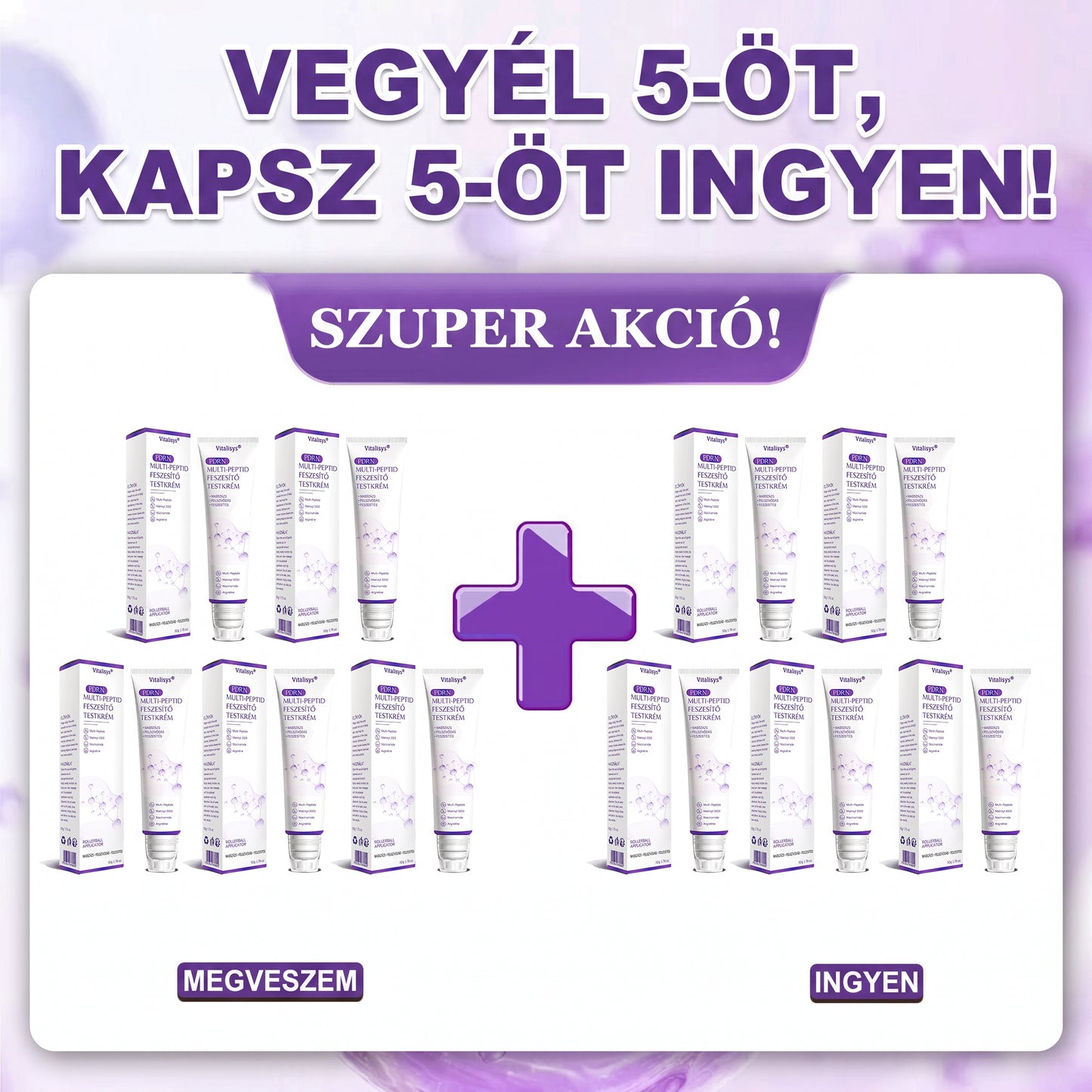 Bőrgyógyászok által ajánlott👩‍⚕️ |🥇 Vitalisys® PDRN Multi-Peptide Masszírozó Testápoló Krém – Öregedésgátló, hidratáló, feszesítő, bőrregeneráló, egységesítő, pattanás- és folteltávolító, szemölcs- és anyajegy-eltávolító, pikkelysömör enyhítő.🍇