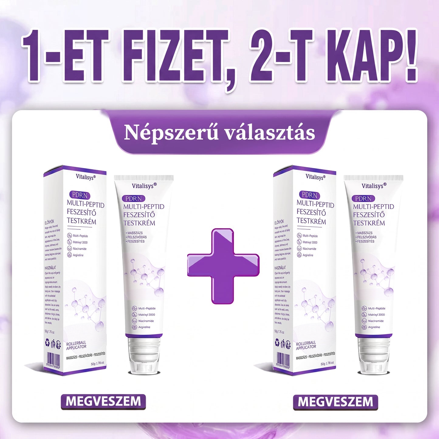 Bőrgyógyászok által ajánlott👩‍⚕️ |🥇 Vitalisys® PDRN Multi-Peptide Masszírozó Testápoló Krém – Öregedésgátló, hidratáló, feszesítő, bőrregeneráló, egységesítő, pattanás- és folteltávolító, szemölcs- és anyajegy-eltávolító, pikkelysömör enyhítő.🍇