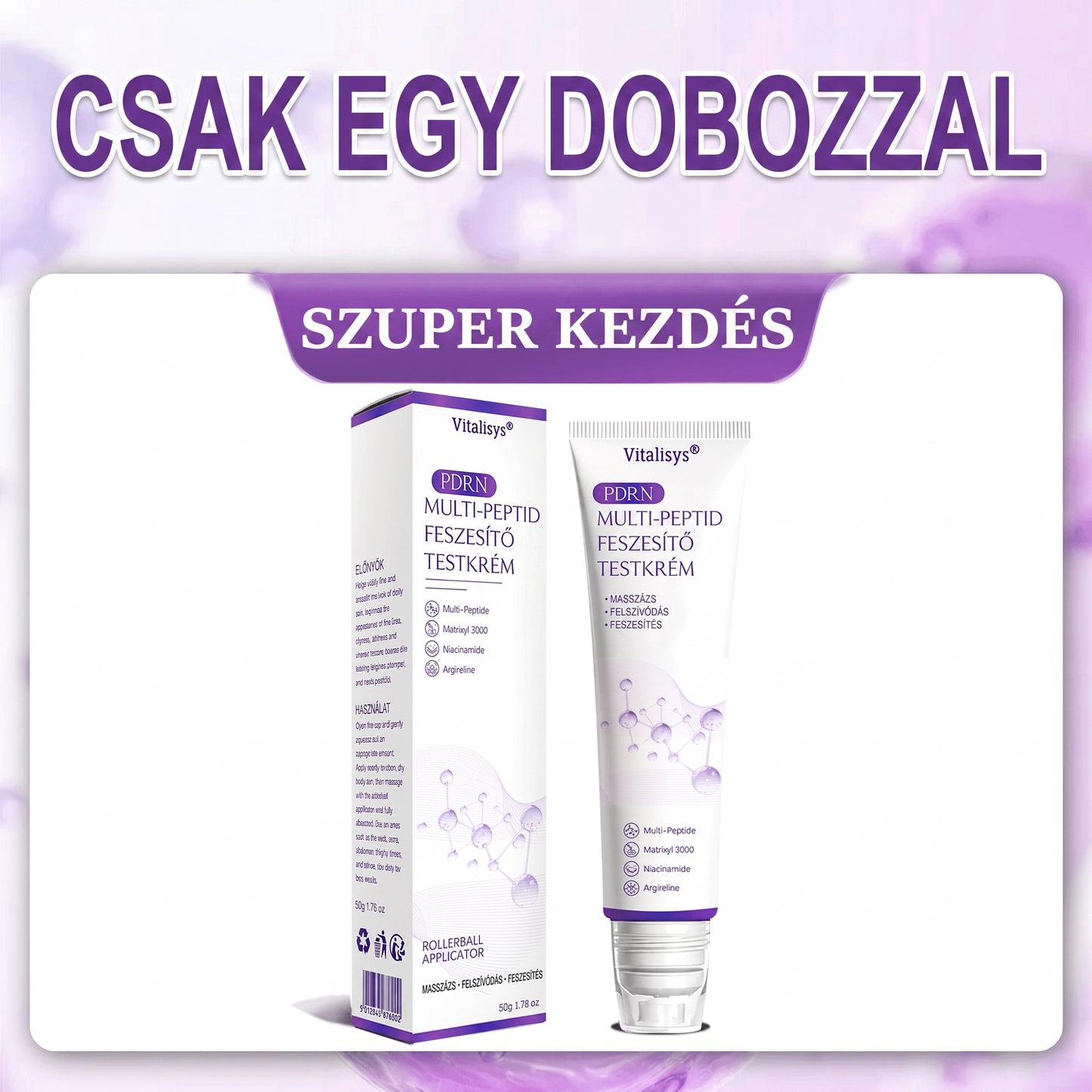 Bőrgyógyászok által ajánlott👩‍⚕️ |🥇 Vitalisys® PDRN Multi-Peptide Masszírozó Testápoló Krém – Öregedésgátló, hidratáló, feszesítő, bőrregeneráló, egységesítő, pattanás- és folteltávolító, szemölcs- és anyajegy-eltávolító, pikkelysömör enyhítő.🍇