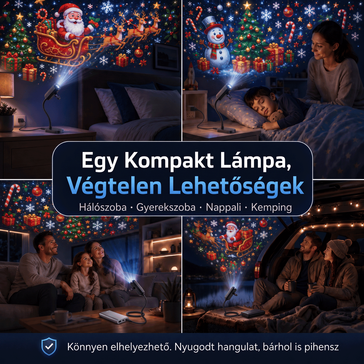 LEFUN® 🍈 Új generációs, intelligens 5D karácsonyi projektor ✨ – 🎅 Dinamikus holografikus fény a varázslatos otthoni hangulatért 💎